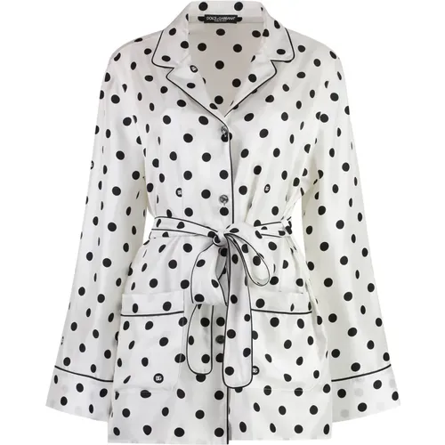 Seiden Polka-Dot Pyjama Bluse - Dolce & Gabbana - Modalova