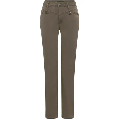 Taupe Macy Pants with Zipper Details , female, Sizes: 2XL, XL, L, M, 3XL, S - C.Ro - Modalova