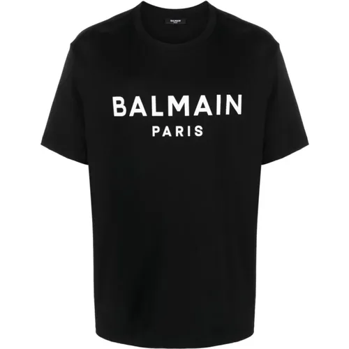 Logo Print T-shirt for Men , male, Sizes: L, M - Balmain - Modalova