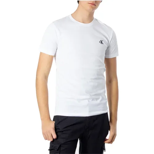 Herren Print T-Shirt , Herren, Größe: S - Calvin Klein Jeans - Modalova