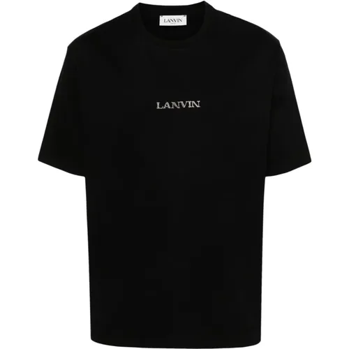 Schwarze Baumwoll-Jersey T-Shirts und Polos , Herren, Größe: S - Lanvin - Modalova