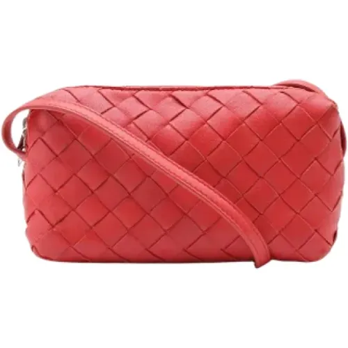 Pre-owned Crimson Leather Crossbody Bag , female, Sizes: ONE SIZE - Bottega Veneta Vintage - Modalova