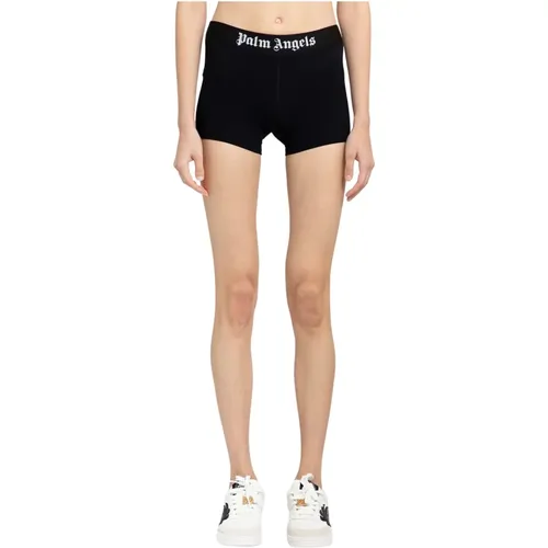 Sportliche Logo Jacquard Taillenband Shorts , Damen, Größe: M - Palm Angels - Modalova