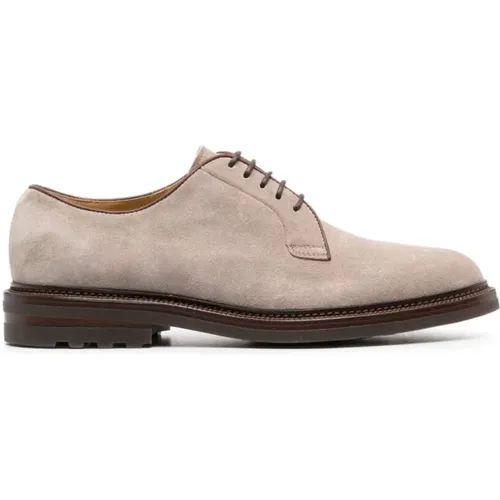 Flache Schuhe Grau Wildleder Niedriger Absatz - BRUNELLO CUCINELLI - Modalova