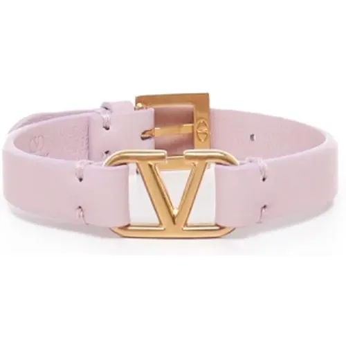 VLogo Leather Bracelet Pale , female, Sizes: ONE SIZE - Valentino Garavani - Modalova