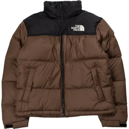 Retro Nuptse Jacke in Braun/Schwarz , Herren, Größe: M - The North Face - Modalova