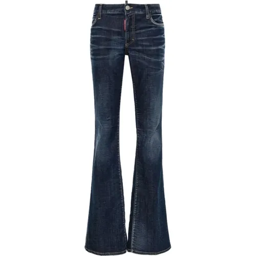 Dunkelblaue Flare Jeans , Damen, Größe: 2XS - Dsquared2 - Modalova