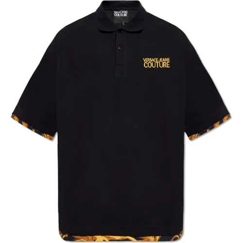 Polo shirt with logo , male, Sizes: L, S, M - Versace Jeans Couture - Modalova