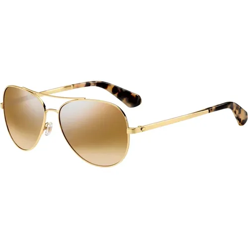 Gold Havana/Brown Silver Sunglasses , female, Sizes: 58 MM - Kate Spade - Modalova