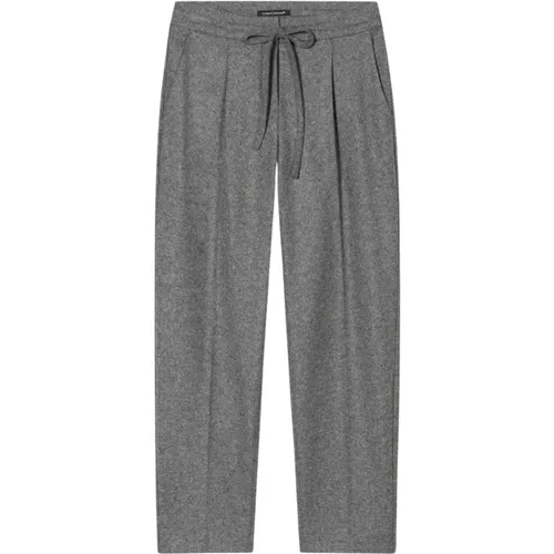 Slim Fit Wool Flannel Jogger Pants , Damen, Größe: L - LUISA CERANO - Modalova