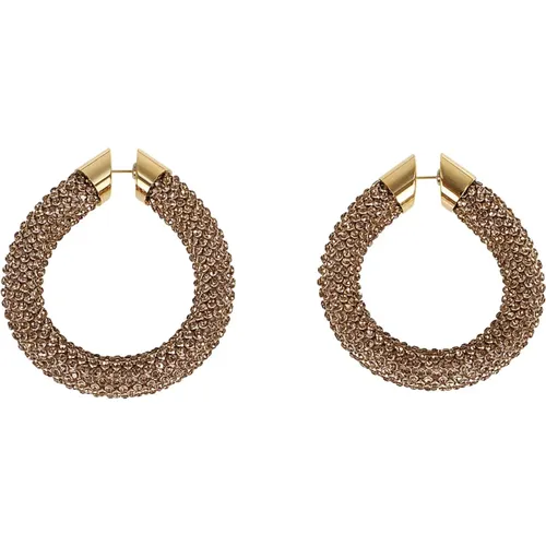 Gold Tubular Chainmail Hoop Earrings , female, Sizes: ONE SIZE - Paco Rabanne - Modalova