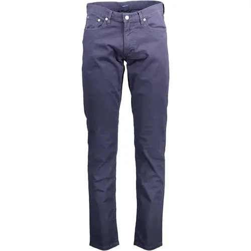 Blaue Baumwoll-Denim-Hose , Herren, Größe: W32 - Gant - Modalova