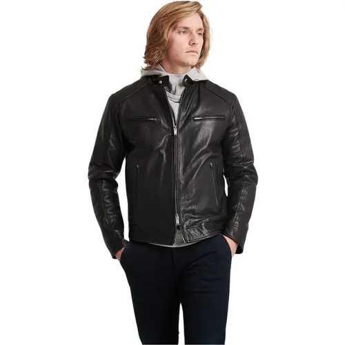 Leather Biker Jacket , male, Sizes: L, S - Dondup - Modalova