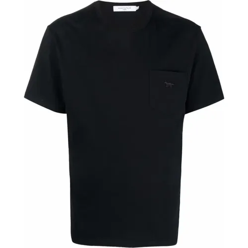 Logo Pocket T-shirt Short Sleeve , male, Sizes: L, M, S - Maison Kitsuné - Modalova
