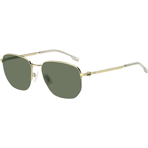 Gold/Grüne Sonnenbrille , Herren, Größe: 57 MM - Hugo Boss - Modalova