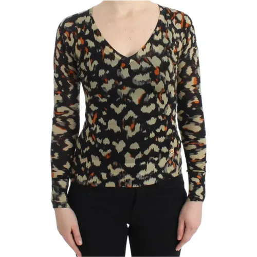 Elegant Wool V-Neck Sweater , female, Sizes: XS - Roberto Cavalli - Modalova