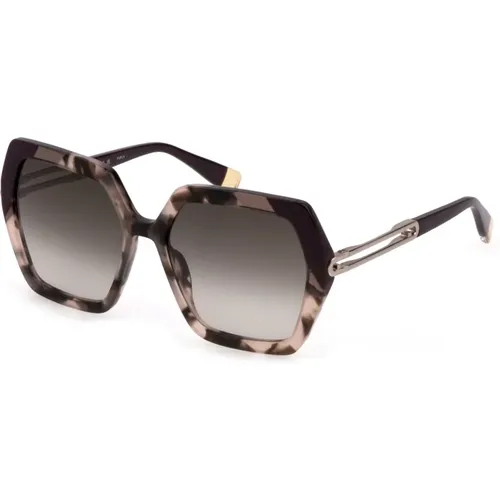 Gradient Pink Sonnenbrille , Damen, Größe: 56 MM - Furla - Modalova