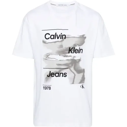 Weiße T-Shirts und Polos , Herren, Größe: XL - Calvin Klein Jeans - Modalova