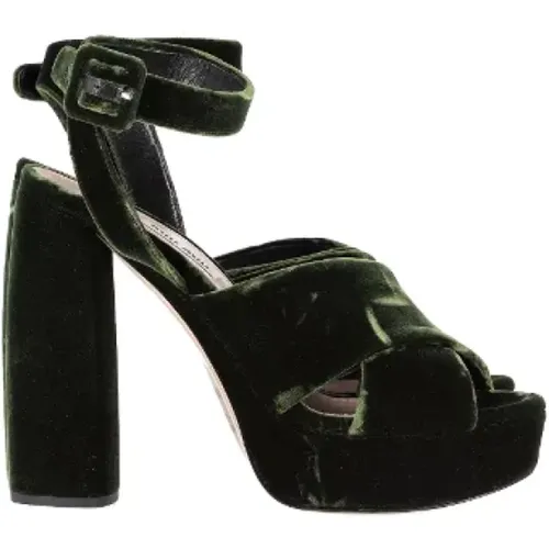 Pre-owned Velvet sandals , female, Sizes: 5 UK - Miu Miu Pre-owned - Modalova