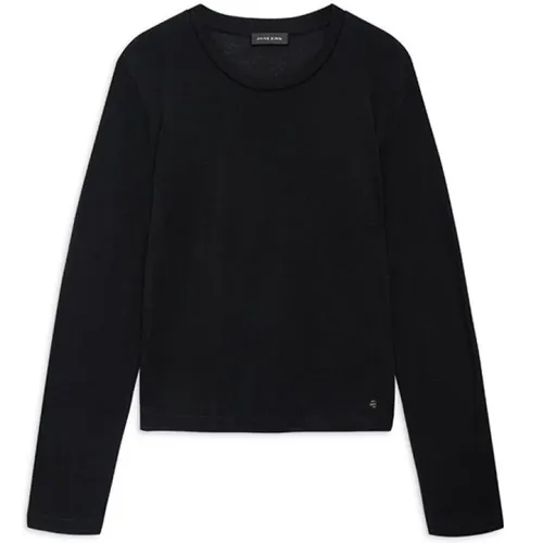 Long Sleeve Crew Neck Modal Cashmere Tee , female, Sizes: M, S, XS - Anine Bing - Modalova