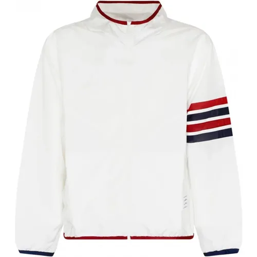 Striped Detail Hooded Jacket , male, Sizes: M, L, XL - Thom Browne - Modalova