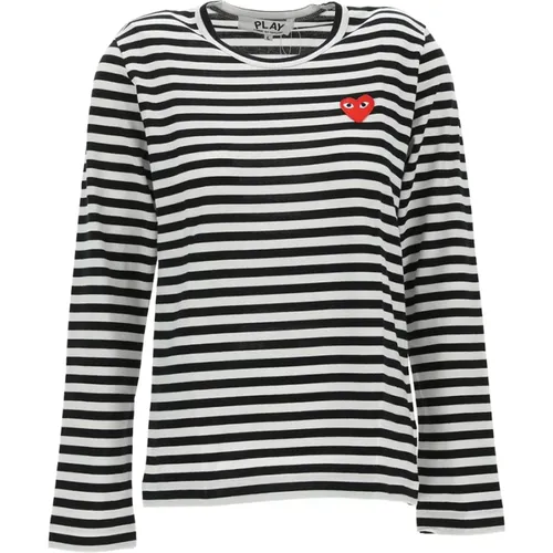 Striped T-Shirt , female, Sizes: L, S - Comme des Garçons Play - Modalova