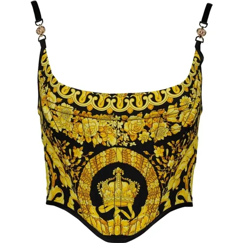 Silk Corset Top Autumn-Winter 2024 , female, Sizes: 2XS - Versace - Modalova