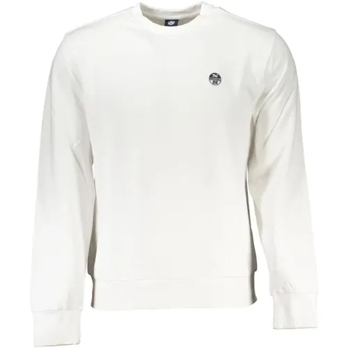 Klassischer Crew Sweatshirt Weiß Baumwolle Logo , Herren, Größe: M - North Sails - Modalova