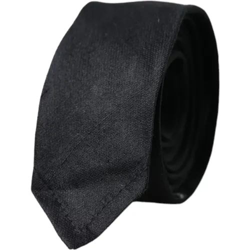 Solid Silk Adjustable Tie , male, Sizes: ONE SIZE - Dolce & Gabbana - Modalova