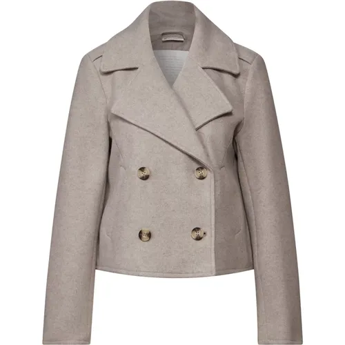 Kurzer Trenchcoat mit Stilvollen Details , Damen, Größe: L - Street One - Modalova