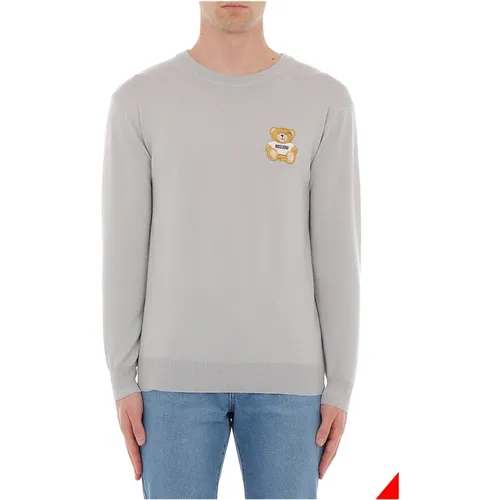 Graue Pullover für einen stilvollen Look , Herren, Größe: S - Moschino - Modalova