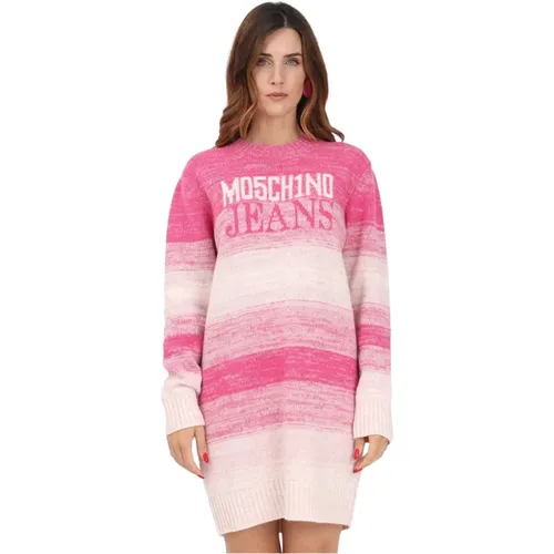 Gradient Maxi Sweater Dress , female, Sizes: XS, L, S - Moschino - Modalova