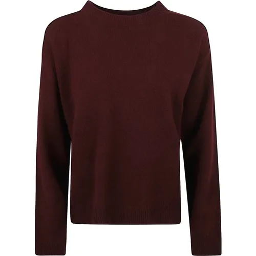 Bordeaux Red Knitted Crew Neck Sweatshirt , female, Sizes: 3XS, 2XS, S - Federica Tosi - Modalova