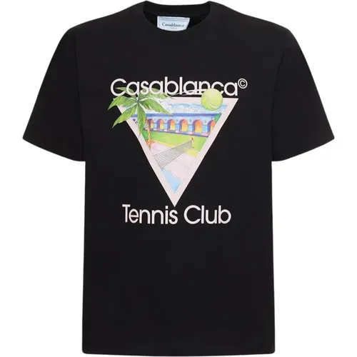 Tennis Club Icon Printed Cotton T-Shirt in , male, Sizes: L, S, XL, 2XL, M - Casablanca - Modalova