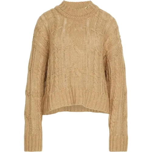 Soft Volume Sweater in Camel , female, Sizes: M - pinko - Modalova