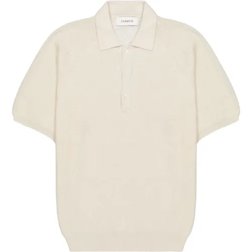 Baumwoll-Poloshirt mit Knopfverschluss , Herren, Größe: M - Laneus - Modalova