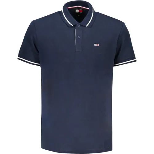 Blau Polo Mit Kurzen Ärmeln Besticktes Logo , Herren, Größe: S - Tommy Hilfiger - Modalova