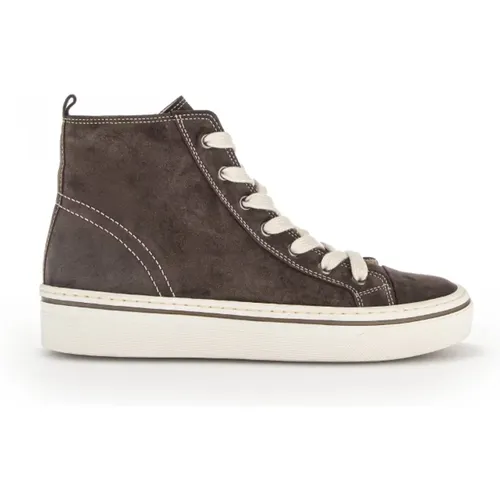 Samt High-Top Sneaker in Taupe - Gabor - Modalova