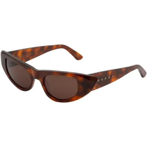 Netherworld Havana Sunglasses , female, Sizes: 53 MM - Marni - Modalova
