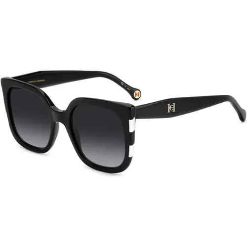 Black White/Grey Shaded Sunglasses , female, Sizes: 54 MM - Carolina Herrera - Modalova