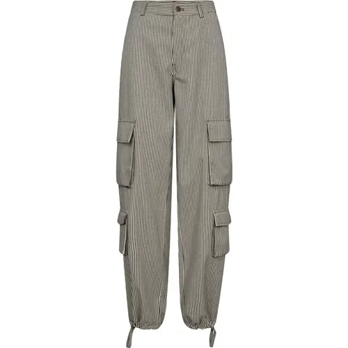 Cargo Hose mit Seitentaschen und Streifenmuster , Damen, Größe: XS - Co'Couture - Modalova