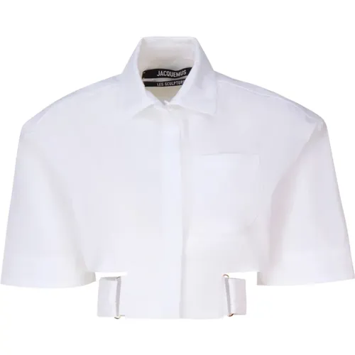 Weiße Baumwoll-Elastan-Hemden , Damen, Größe: XS - Jacquemus - Modalova
