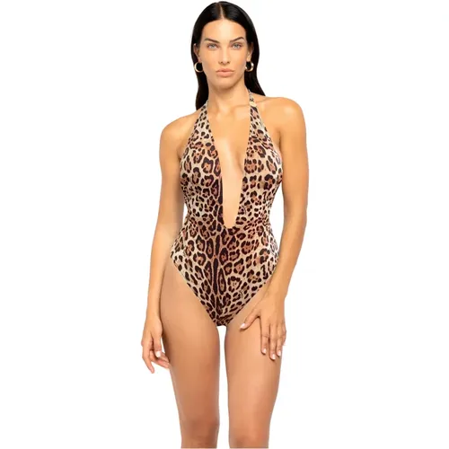 Leopardenmuster Badeanzug , Damen, Größe: S - 4Giveness - Modalova