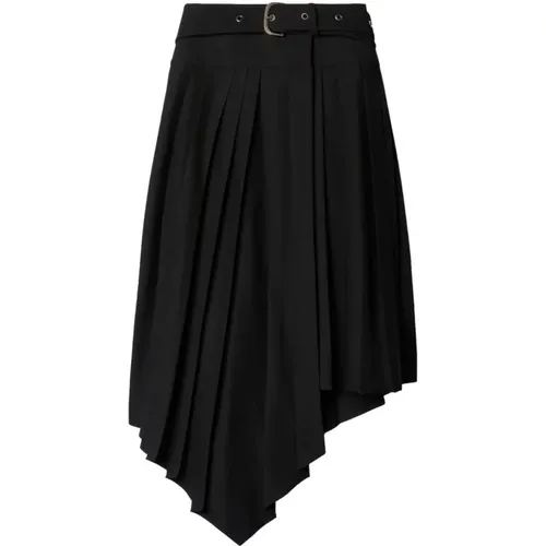 Tech Drill Pleated Skirt , female, Sizes: S - Off White - Modalova