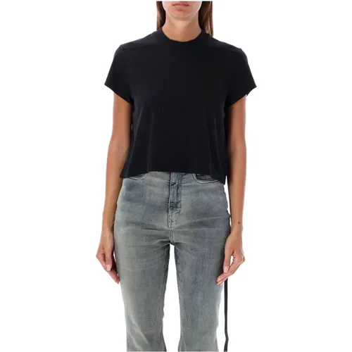 Schwarzes Cropped T-Shirt , Damen, Größe: S - Rick Owens - Modalova