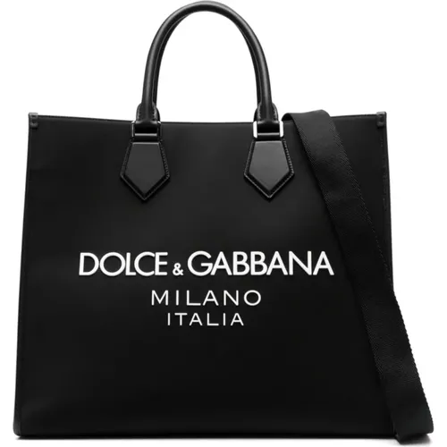 Logo-geprägte Tote Bag in Schwarz,Tote Bags - Dolce & Gabbana - Modalova