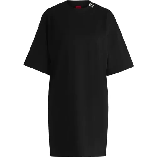 Stack Logo Oversized T-Shirt Dress , female, Sizes: S - Hugo Boss - Modalova