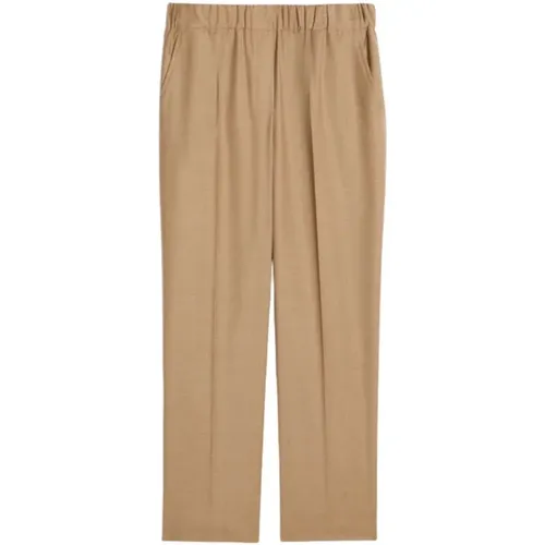 Wollflanell Monostretch Hose mit Mikrodesigns , Damen, Größe: 3XS - Max Mara Weekend - Modalova