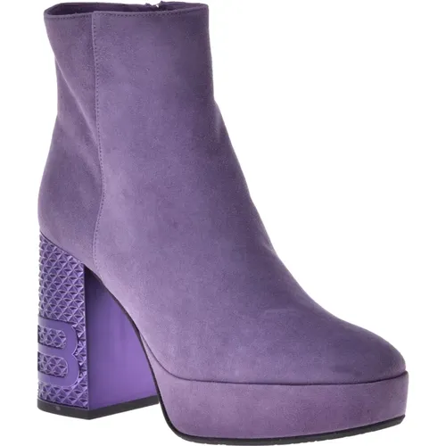 Lilac Suede Ankle Boot , female, Sizes: 4 UK, 7 UK, 8 UK, 6 1/2 UK - Baldinini - Modalova