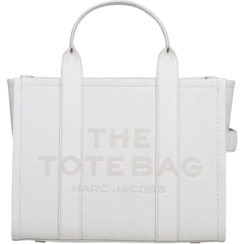 Weiße Leder-Tote-Tasche mit Logo - Marc Jacobs - Modalova